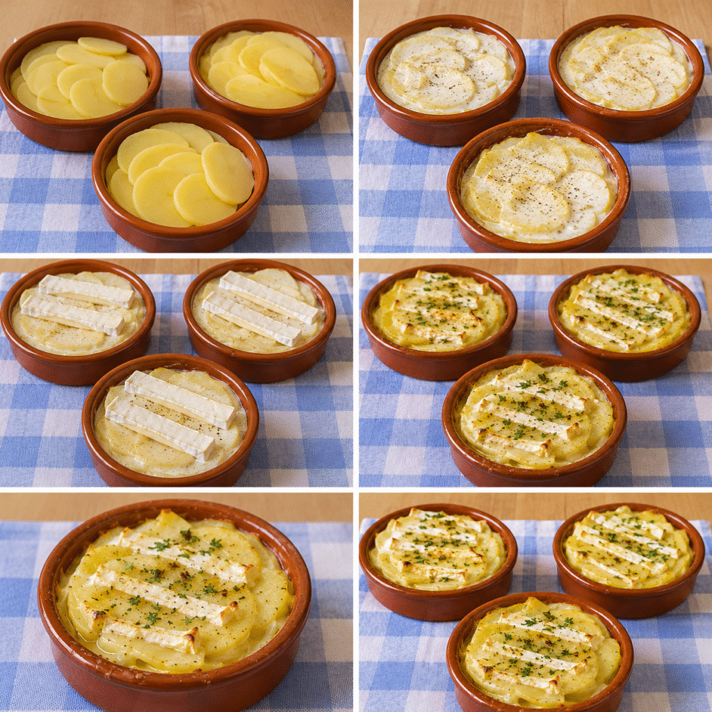 Gratins individuels de pommes de terre au camembert
