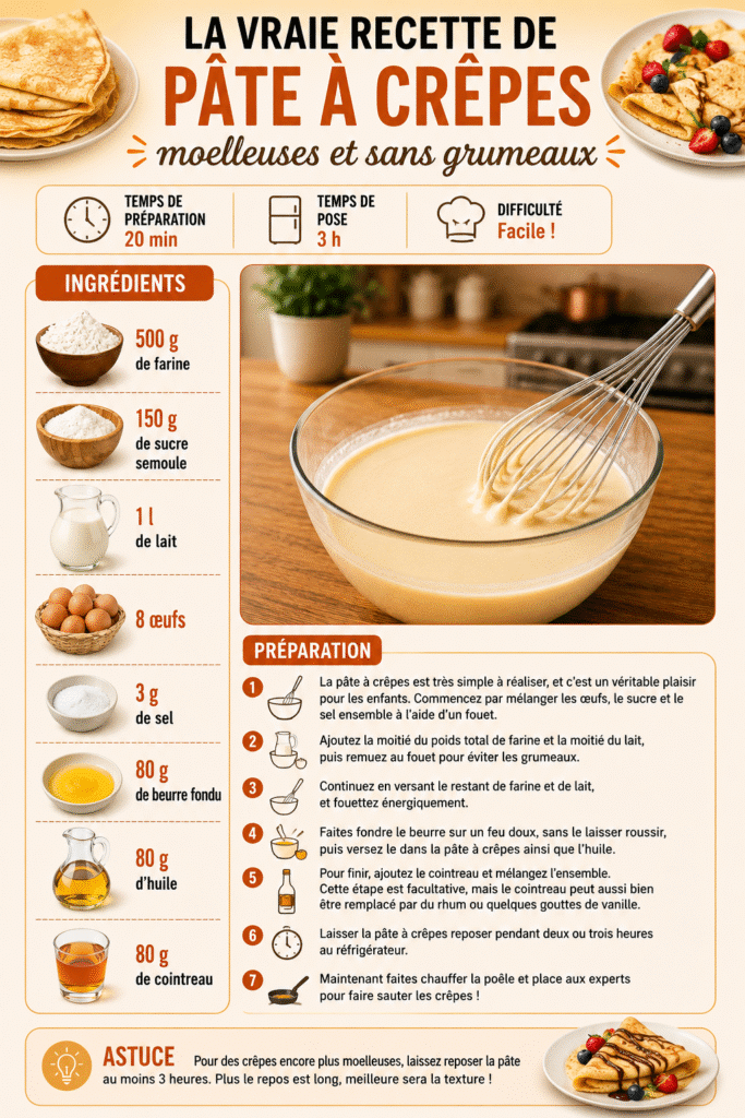La vraie pâte à crêpes