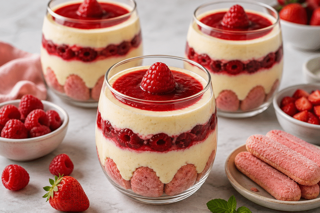🍓❤️ VERRINES TIRAMISU FRAISE & FRAMBOISE