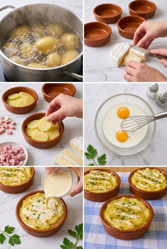 Gratins individuels de pommes de terre au camembert