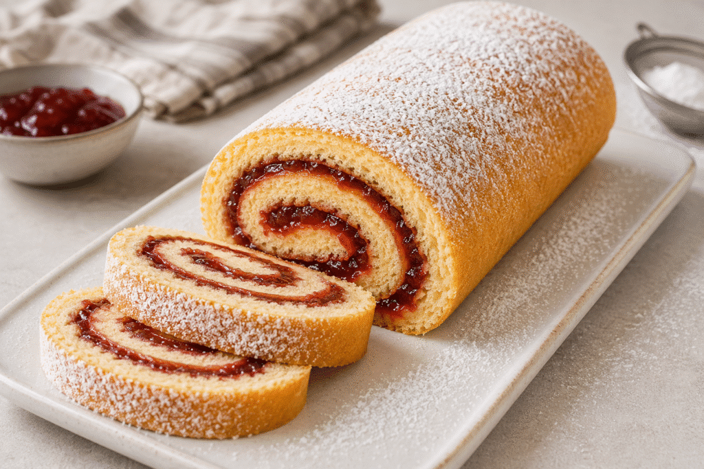 Biscuit roulé moelleux à la confiture