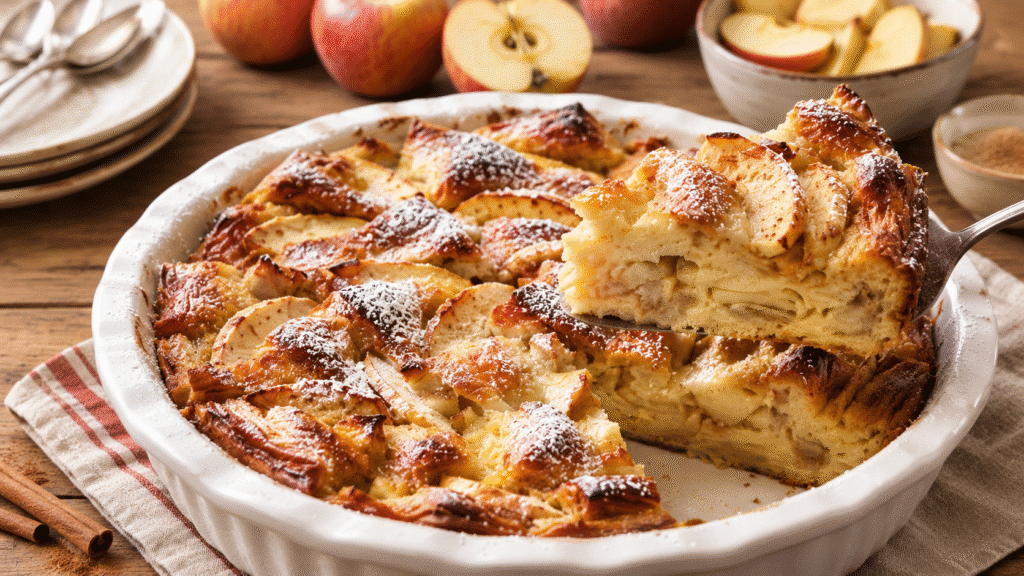 PUDDING DE PAIN AUX POMMES AU FOUR