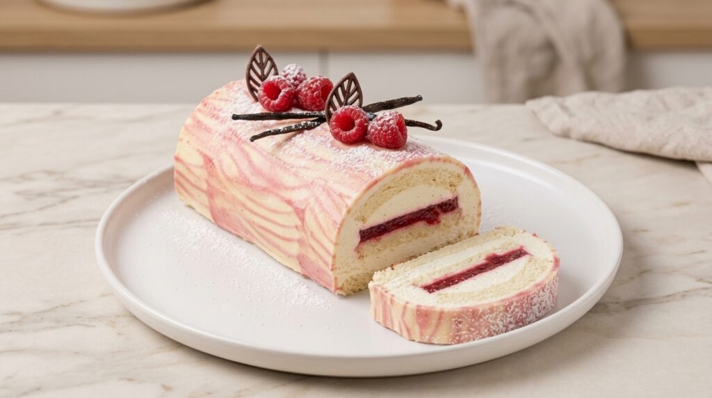 Bûche framboise & vanille